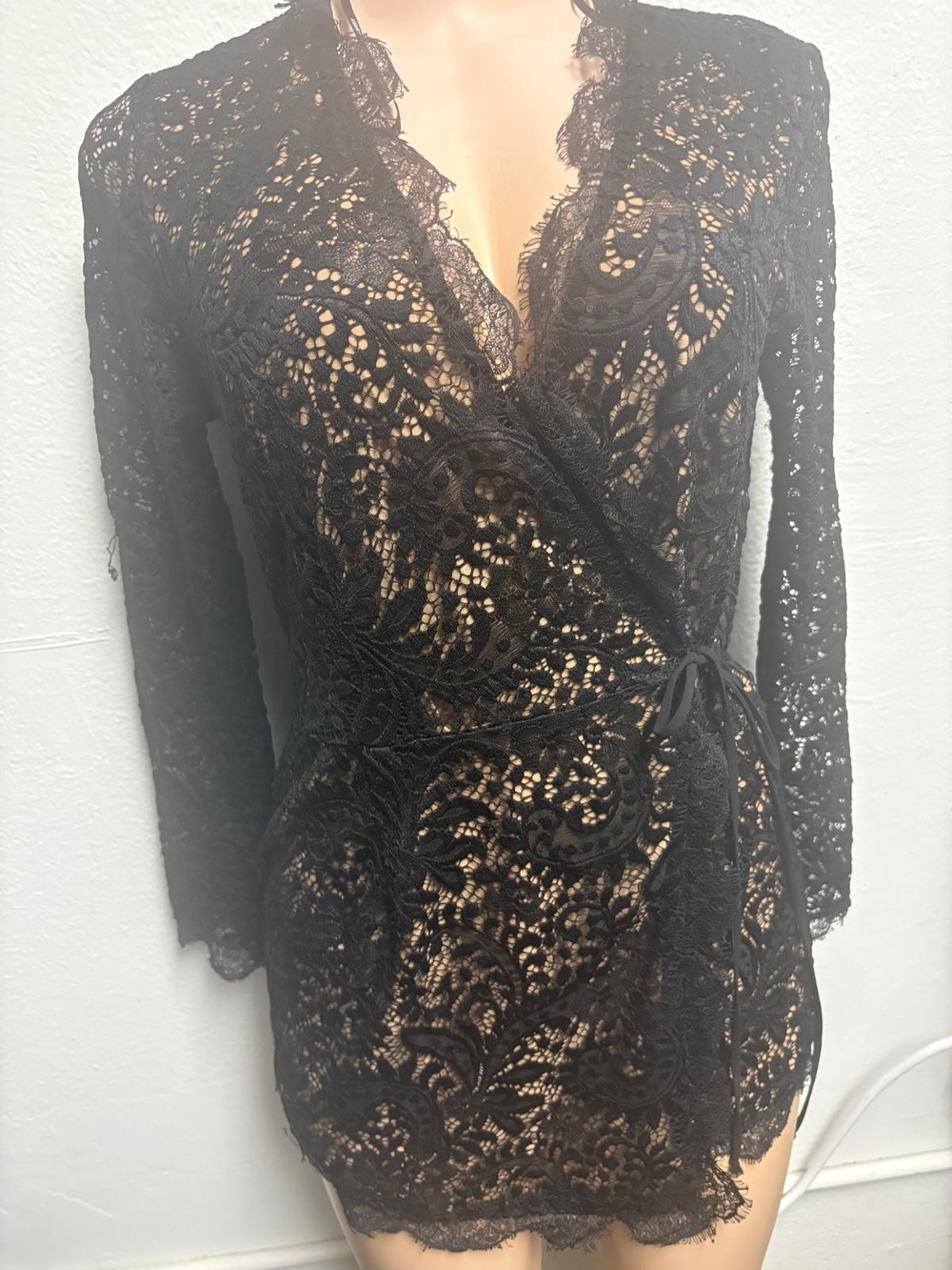 Black Lace Wrap Romper